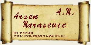 Arsen Marašević vizit kartica